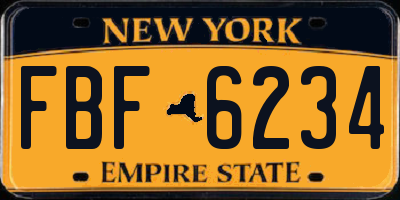NY license plate FBF6234