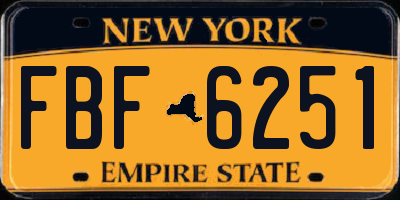 NY license plate FBF6251
