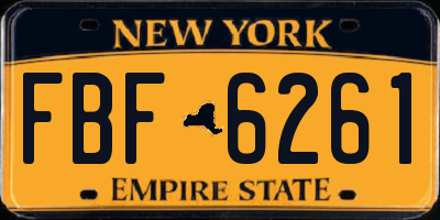 NY license plate FBF6261