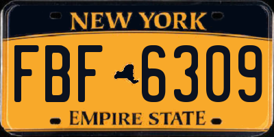 NY license plate FBF6309