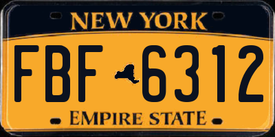 NY license plate FBF6312