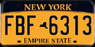 NY license plate FBF6313