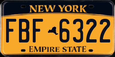 NY license plate FBF6322
