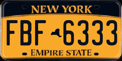 NY license plate FBF6333