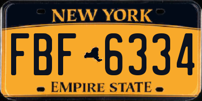 NY license plate FBF6334