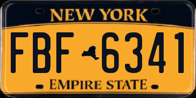 NY license plate FBF6341