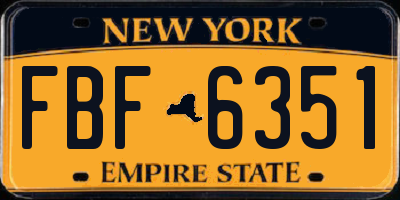 NY license plate FBF6351