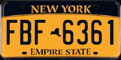 NY license plate FBF6361