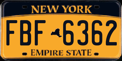 NY license plate FBF6362