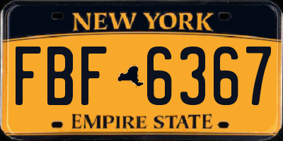 NY license plate FBF6367