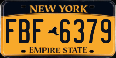 NY license plate FBF6379