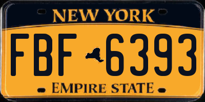 NY license plate FBF6393