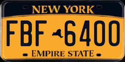 NY license plate FBF6400
