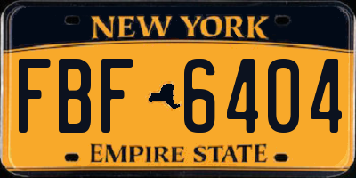 NY license plate FBF6404