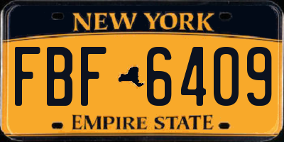 NY license plate FBF6409