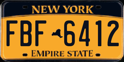 NY license plate FBF6412