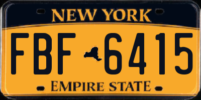 NY license plate FBF6415