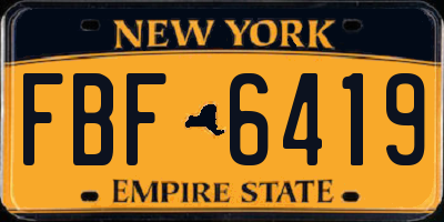 NY license plate FBF6419