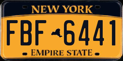 NY license plate FBF6441