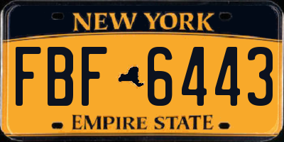 NY license plate FBF6443