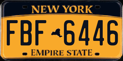 NY license plate FBF6446