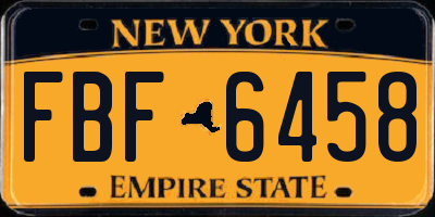NY license plate FBF6458