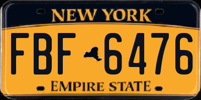 NY license plate FBF6476