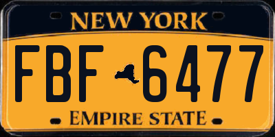 NY license plate FBF6477