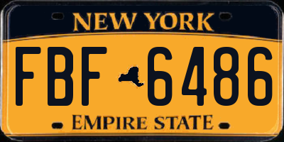 NY license plate FBF6486