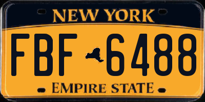 NY license plate FBF6488