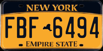 NY license plate FBF6494