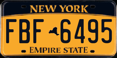 NY license plate FBF6495