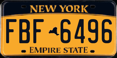 NY license plate FBF6496
