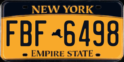 NY license plate FBF6498