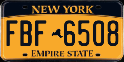 NY license plate FBF6508