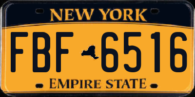 NY license plate FBF6516