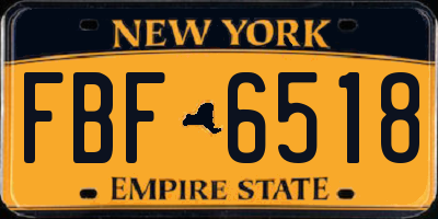NY license plate FBF6518