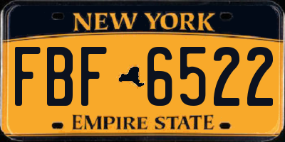 NY license plate FBF6522