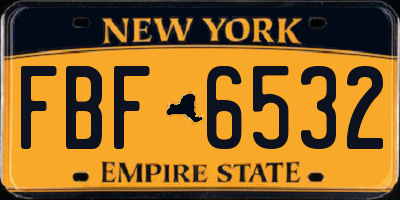 NY license plate FBF6532
