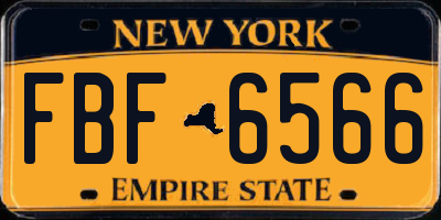 NY license plate FBF6566