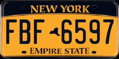 NY license plate FBF6597