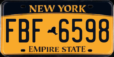 NY license plate FBF6598