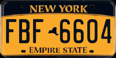 NY license plate FBF6604
