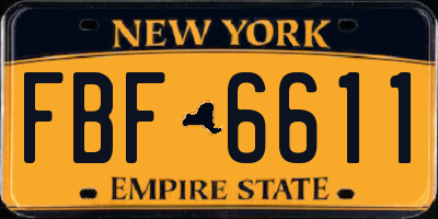 NY license plate FBF6611