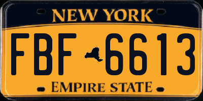 NY license plate FBF6613