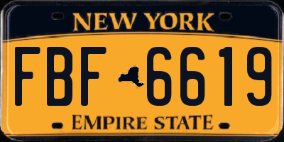 NY license plate FBF6619