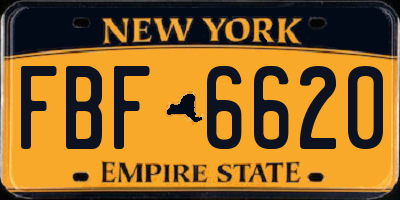 NY license plate FBF6620