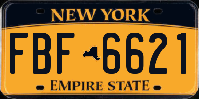 NY license plate FBF6621