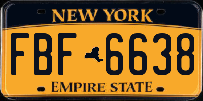 NY license plate FBF6638