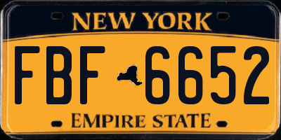 NY license plate FBF6652